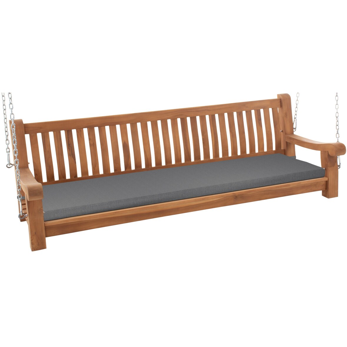 Schaukelbank MUVER - Holz Dunkelgrau 200x70x62 cm | Hängebank Gartenschaukel Zum Aufhängen Veranda-Schaukel