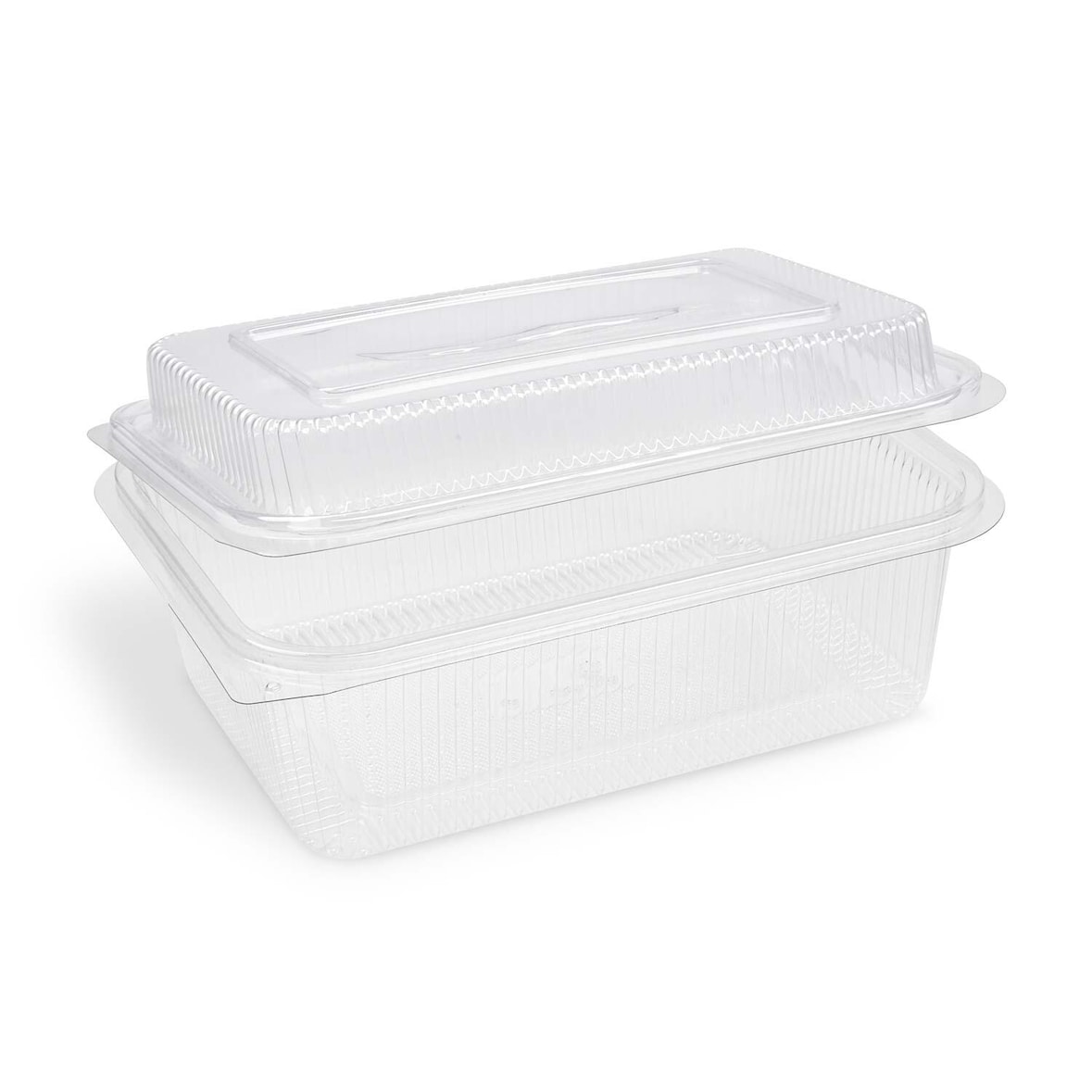 VEPATIM 50 Rechteckbecher klar mit Deckel 1500 + 450 ml (rPET)