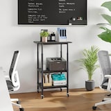 thumbnail of COSTWAY Suporte para impressora de 3 níveis com altura ajustável, carrinho para impressora com prateleiras e rodas, 49 x 40 x 77 cm (preto)