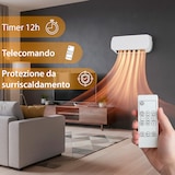thumbnail of Termoventilatore Da Parete In Ceramica 2000 W Con Display LED Telecomando Timer 12h 3 Modalità Termostato Da 10 a 49°C IP22 45x12x19 Cm Bianco