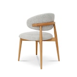 thumbnail of Lot de 2 chaises Skandi en bois massif et assise en tissu chiné gris