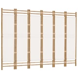 thumbnail of Décoshop26 - Paravent séparateur de pièce cloison pliante 6 panneaux 240 cm en bambou et toile crème DEC031193