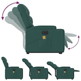 thumbnail of vidaXL Elektrischer Massagesessel mit Aufstehhilfe Dunkelgrün Stoff
