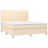 thumbnail of vidaXL Boxspringbett mit Matratze & LED Creme 180x200 cm Stoff