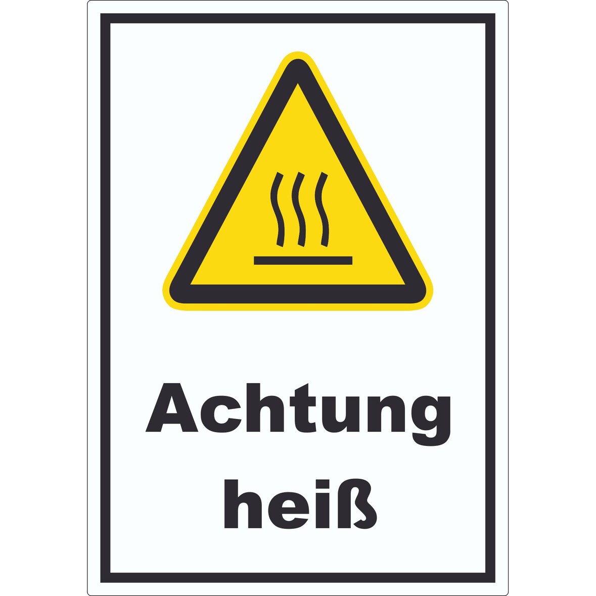 Achtung heiß Aufkleber A4 (210x297mm)