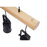 thumbnail of Pendelleuchte HWC-H83, Hängelampe Hängeleuchte, Industrial Vintage Massiv-Holz Metall schwarz ~ 3 Spotlampenschirme