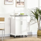 thumbnail of Ilha de Cozinha Móvel Auxiliar de Cozinha Moderno com 4 Rodas Gaveta Barra e Prateleira Ajustável 83,5x45,7x90,5 cm Branco