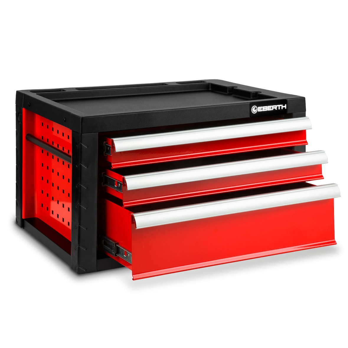 EBERTH Cassetta Porta Attrezzi Vuota, Cassettiera in Metallo con 3 cassetti, Guide Telescopiche con Cuscinetti a Sfera