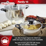 thumbnail of Magefesa Family - Batería de Cocina, 10 piezas, Acero Inoxidable, Fácil Limpieza y Apta Lavavajillas, Asas Bakelita toque soft-cold