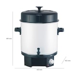thumbnail of Clatronic EKA 3338 Dispensador Bebidas Calientes, Olla Eléctrica Conservas, 25L, Grifo, Acero Inox., Hervidor, Blanco, 1800W