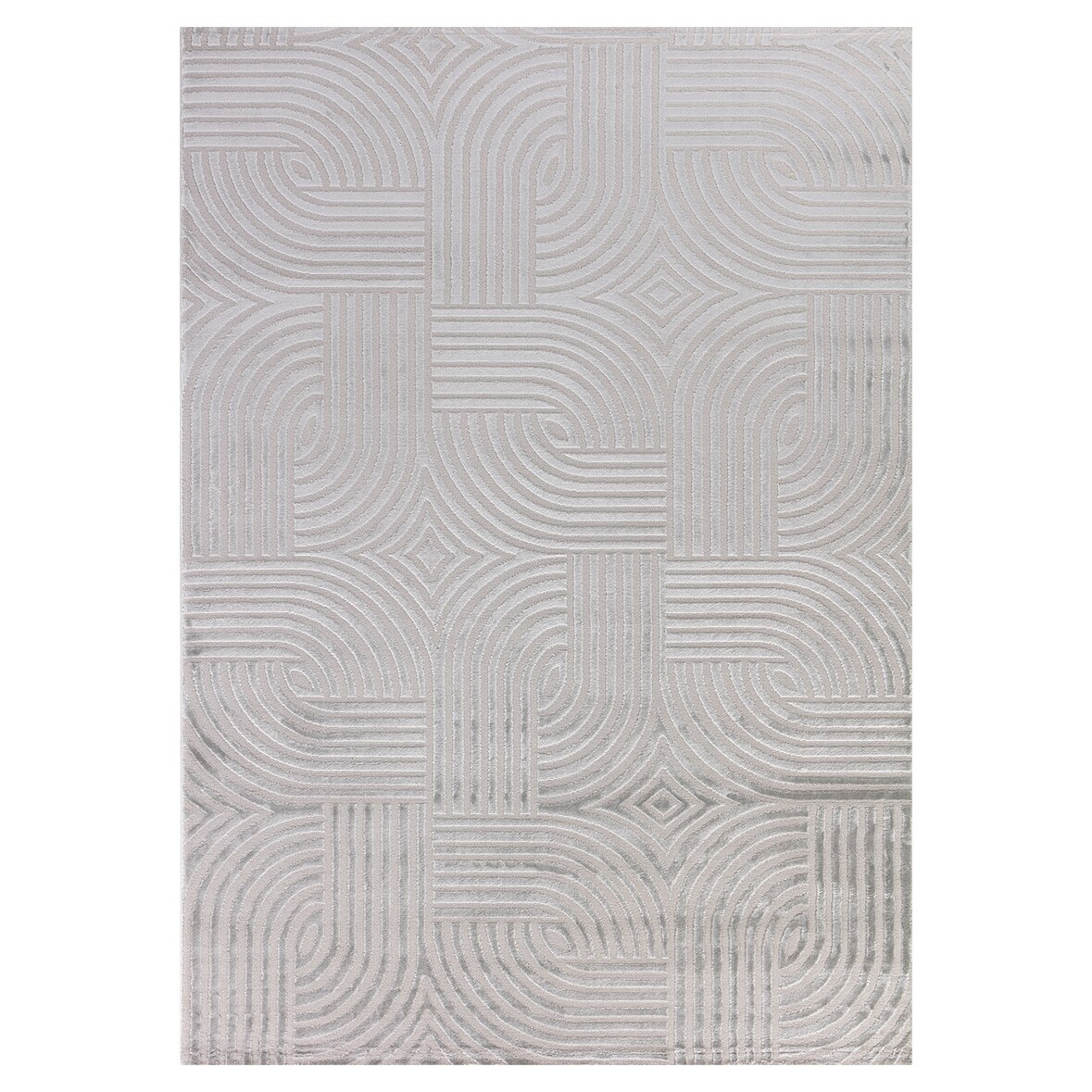 Teppich Schlafzimmer 3D-Effekt Elegant Waschbar Strapazierfähig Wohnzimmer Esszimmer Läufer Silber 80x250 cm – ILLER von Kadima Design