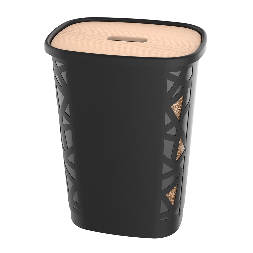 Coffre à granulés à bois avec roulettes - NOIR