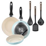 thumbnail of BERGNER - Set aus 3 Pfannen Ø16/Ø20/Ø24 cm gepresstes Aluminium Himmelblau Set 3 Küchenutensilien aus schwarzem PBT und Kupfer