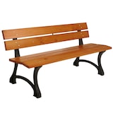 thumbnail of Gartenbank HWC-O20, Sitzbank Parkbank Holzbank 3-Sitzer, Gusseisen Holz Kiefer, 170cm ~ teak