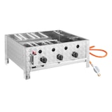 thumbnail of GastroHero Gas Tischbräter mit 3 Brennern, 10 kW, 650x570x270 mm, Outdoor Kombibräter Tischgrill für Gastronomiebedarf