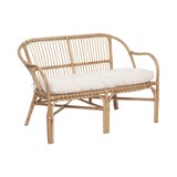 thumbnail of Banquette 2 places en Rotin et Coton Blanc  L 110 x  H 77 cm