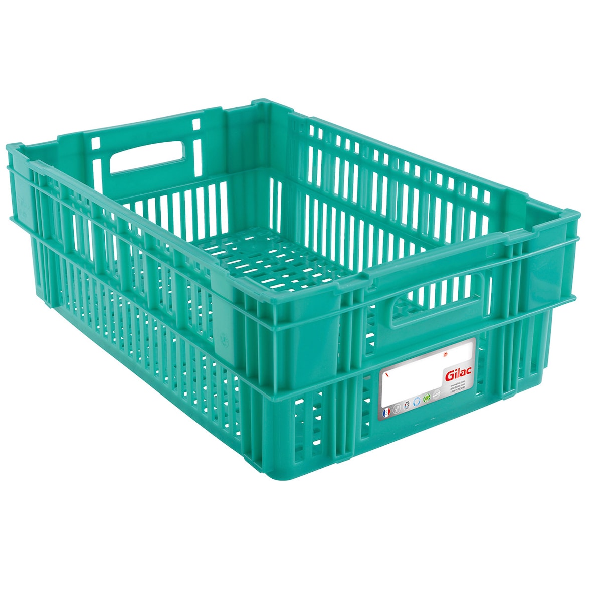 GILAC Caisse ajourée empilable emboîtable HACCP 600 x 400 - 37 L - Vert G180311
