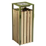 thumbnail of ROSSIGNOL Corbeille carrée 110L + cendrier 1,5L EDEN BOIS vert olive