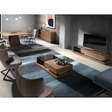 thumbnail of Angel Cerdá Meuble TV noyer, acier poli et plateau en verre noir 3139C 200 x 45 x 38