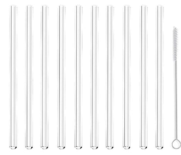 METRO Professional Palhinhas reutilizáveis, vidro de borossilicato, Ø 8 mm x 20 cm, transparentes, 50 unidades