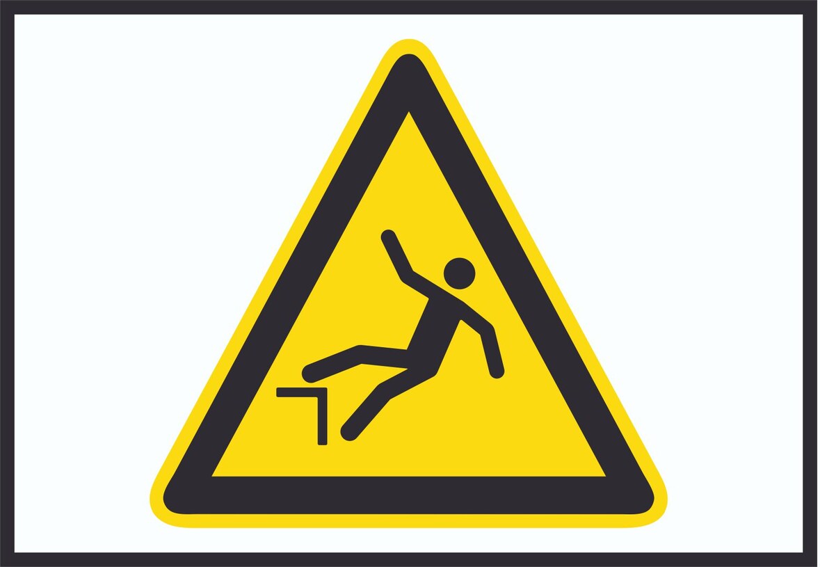 Achtung Absturzgefahr Symbol A1 (594x841mm) Schild