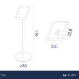 thumbnail of Danieli - Cornice a scatto a leggio su piantana a base tonda (A4)
