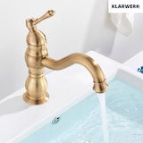 thumbnail of NALA | Vintage Hotel Gastro Messing gebürstet  niedrige Badarmatur |Retro Premium Edelstahl Wasserhahn  Waschbecken klein |Mischbatterie 2 Anschlüsse