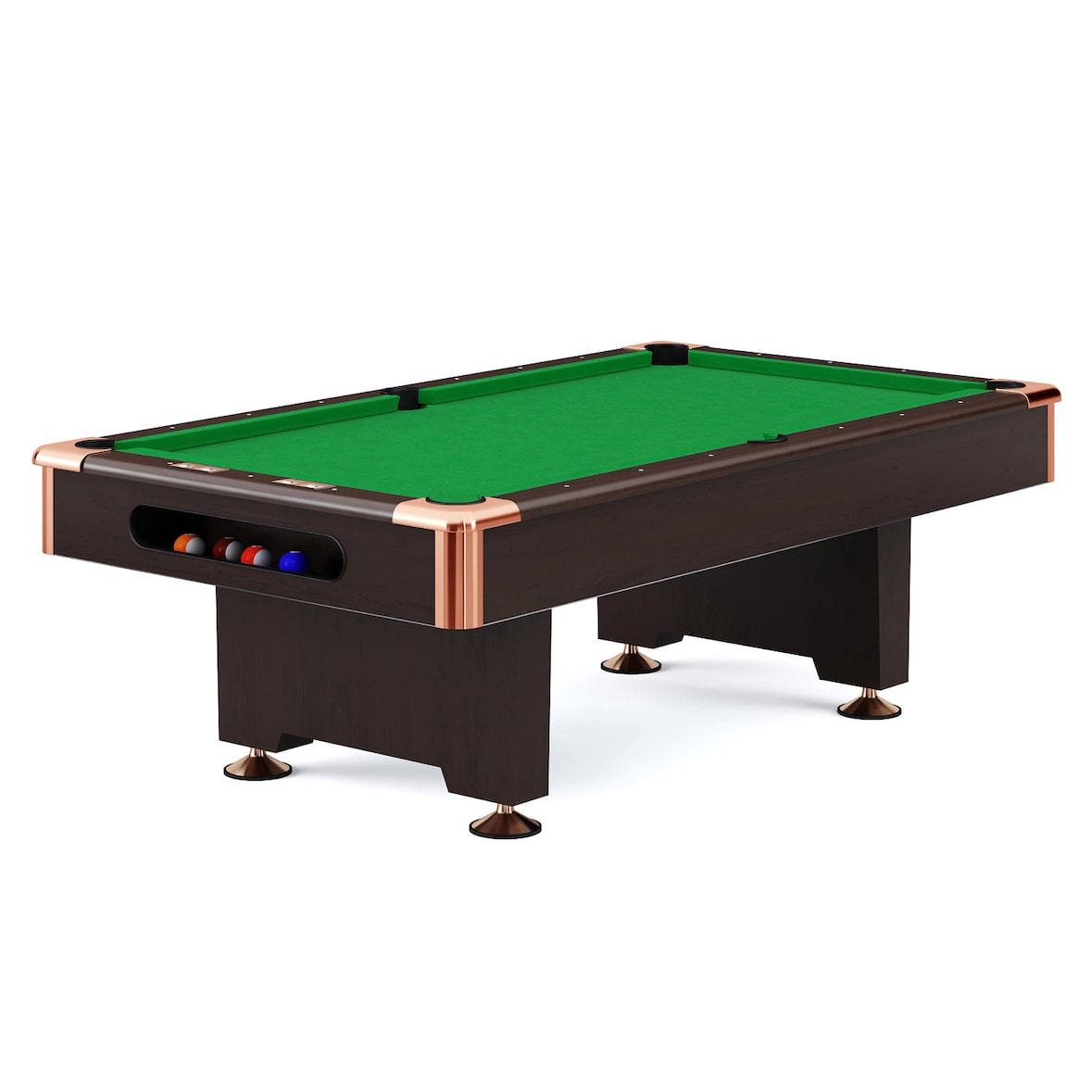 Automaten Hoffmann Billardtisch "Club Pro III" Dekor Nussbaum, Apple-Green, Simonis 860, 8 ft (Spielfeld 224x112 cm)