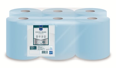 METRO PROFESSIONAL Bobine essuie mains bleu 450 feuilles x 6