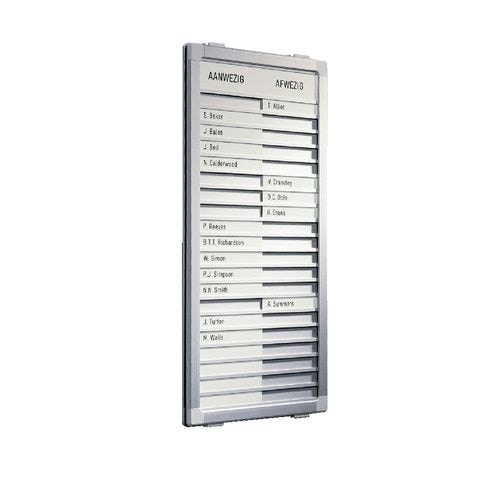 Legamaster PROFESSIONAL Anwesenheitstafel 26 (B) x 77 (H) cm Aluminium, Kunststoff Silber