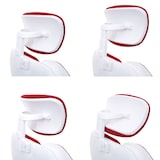 thumbnail of Sedia da ufficio HWC-F12, sedia da scrivania sedia girevole sedia executive, funzione scorrevole tessuto/tessuto + similpelle ~ rosso/bianco