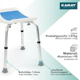 thumbnail of Duschhocker – höhenverstellbarer Badhocker (38–53 cm) – belastbar bis 136 kg – Duschsitz mit rutschhemmenden Gummifüßen