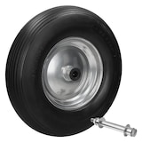 thumbnail of ECD Germany Schubkarrenrad PU Vollgummi pannensicher mit Achse, Ø390 mm Schwarz, Ersatzrad 200 kg mit Stahlfelge für Schubkarre & Gartenkarren