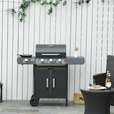 thumbnail of Outsunny Barbecue a Gas con Coperchio e Termometro, Fornello e 2 Ruote