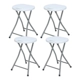 thumbnail of Pack de 4 bancos dobráveis ​​em resina e aço 31x45cm branco 7house