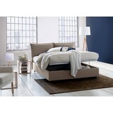 thumbnail of Dmora Doppelbett Dmarin, Bettkasten mit Stoffbezug, 100 % Made in Italy, Öffnung vorne, inklusive Matratze 160 x 200 cm, Taupe