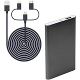 thumbnail of Blaupunkt BLP7100.153 Power Bank 4000mAh, Batería Externa, Cargador Cable 3en1, para IOs, Android, Móviles, Tablets Gris