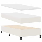 thumbnail of vidaXL Boxspringbett mit Kopfteil Creme und Weiß 90 x 200 cm Cordstoff