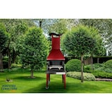 thumbnail of MF - Barbecue argentino da giardino a legna e carbone modello Coven rosso con tavolo