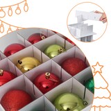 thumbnail of Relaxdays Weihnachtskugel Aufbewahrungsbox, 128 Kugeln, HBT: 37x73x36 cm, Kunststoff, Pappe, Kugelbox, transparent/weiß