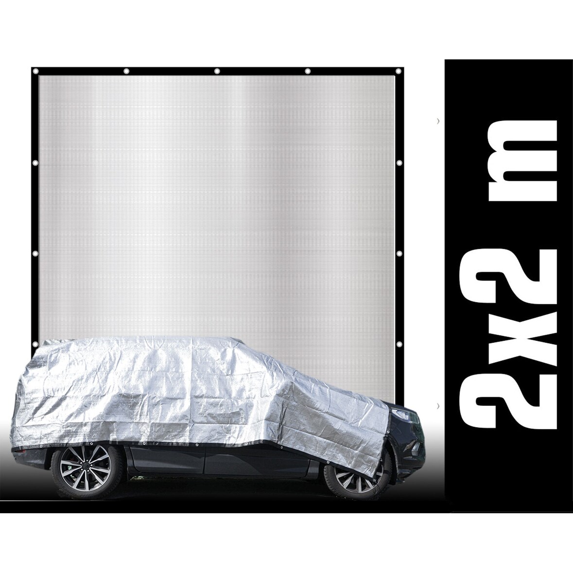 99% Schattennetz 2x2m Alu Sonnensegel Sonnenschutz Netz Hitzeschutz Camping