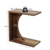 thumbnail of Mesa auxiliar en forma de C de Tribesigns, 72 cm de ancho x 36 cm de profundidad x 15 cm de alto, marrón rústico