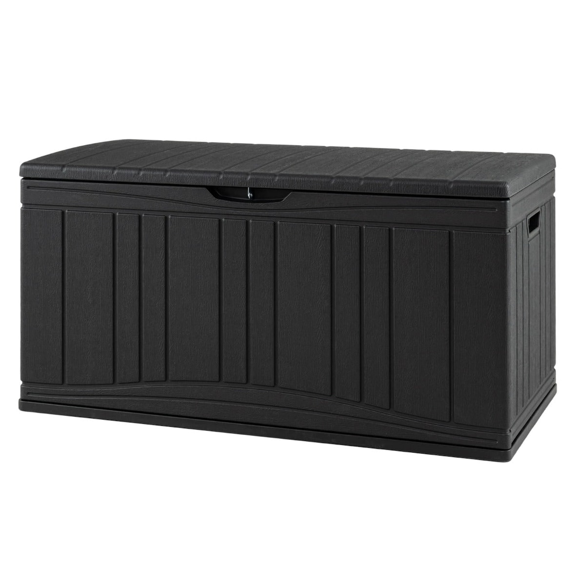 Helloshop26 - Waterdichte opbergbox 114 x 55 x 61 cm inhoud 300 liter met gasveren outdoor-stijl zwart HDPE 20_0018235