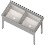 thumbnail of Stalgast Edelstahl Topfspüle mit zwei Becken, 1200x700x850 mm, 300 mm Beckenhöhe, mit Aufkantung, verschweißt
