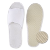thumbnail of 10x10 Paar Slipper "Classic" offen Weiss 31 cm lang Gästehausschuhe Hotelslipper Hausschuhe Einweghausschuhe