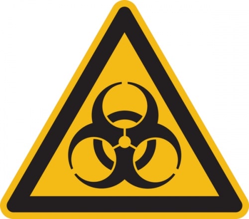 Warnschild, Warnung vor Biogefährdung W009 - ASR A1.3 (DIN EN ISO 7010) - 200 mm Folie selbstklebend