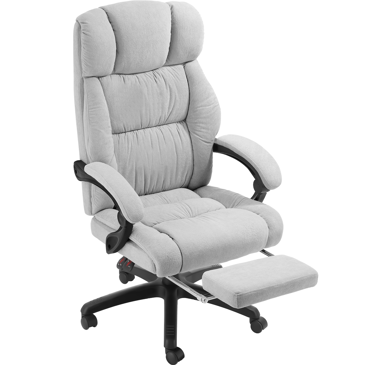tectake Chaise de bureau JILIEN avec repose-pieds et revêtement en velours - gris - 406162