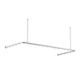 thumbnail of Alu Duschvorhangstange Silber glänzend 70x165x70 cm barrierefrei passend für Badewanne, U-Form, inkl. Deckenhalterungen, inkl. Ringe
