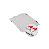 thumbnail of PROREGAL SuperSparSet 5x Eurobox NextGen Economy mit Scharnierdeckel & roten Verschlüssen, Griffe offen, HxBxT 12x40x60cm, 23L, Eurobehälter, Box