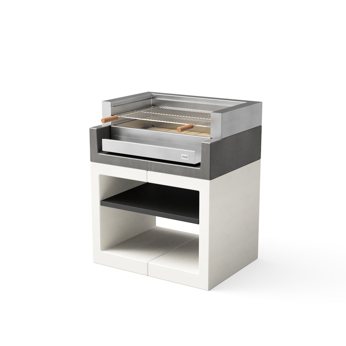 MF - Barbecue da incasso a legna e carbone Modello KITAWAY GRILL ACCIAIO INOX (Grigio/Bianco - 84 x 63 x 101 cm) RIF: T00558